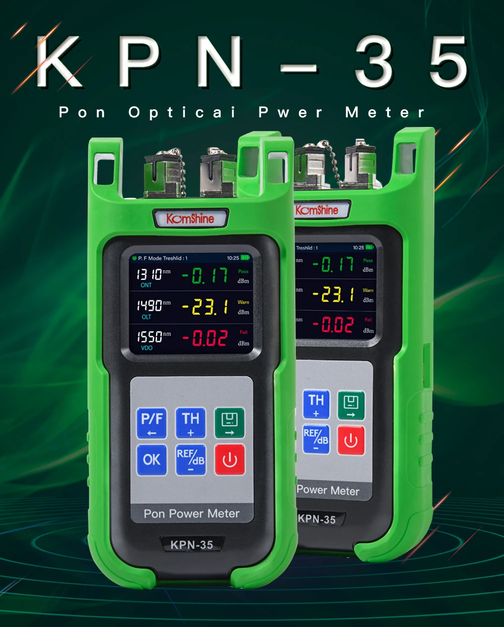 KomShine FTTX handheld PON power meter with 1310/1490/1550nm GPON EPON BPON APON 