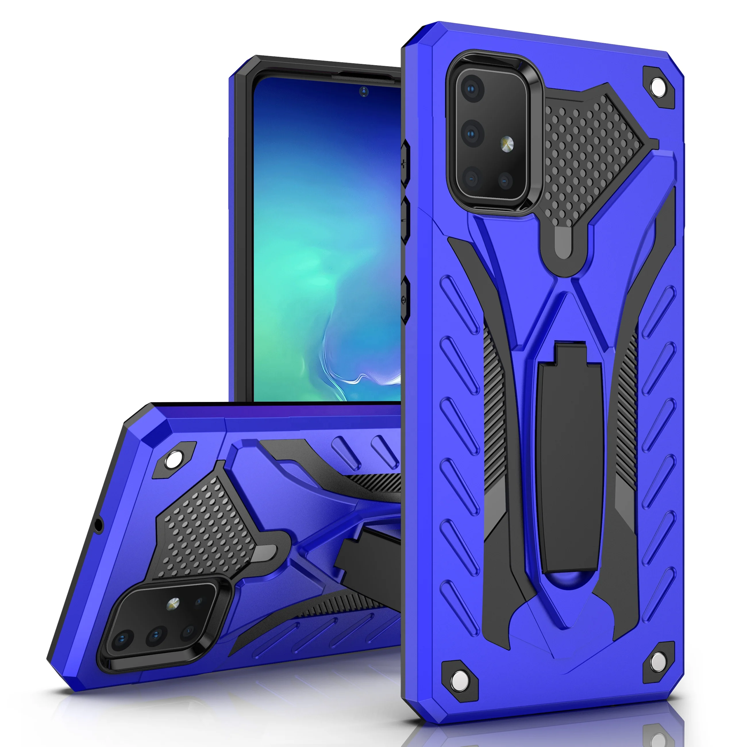 ZHIKE Wholesale Shockproof PC TPU Bracket Holder Phone Case for Samsung Galaxy A51 A71