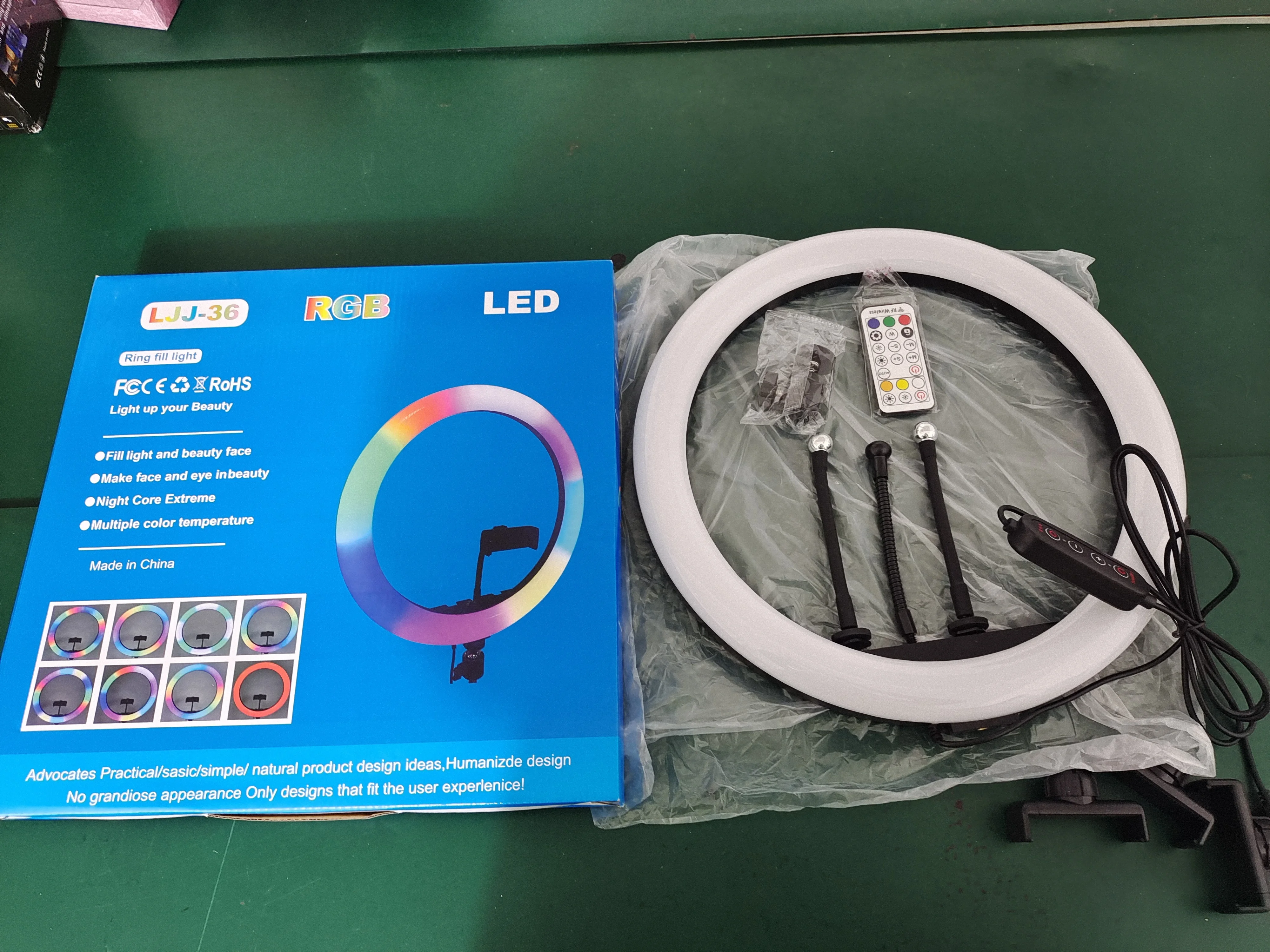 Anillo de luz Led RGB de 14 pulgadas, iluminación fotográfica