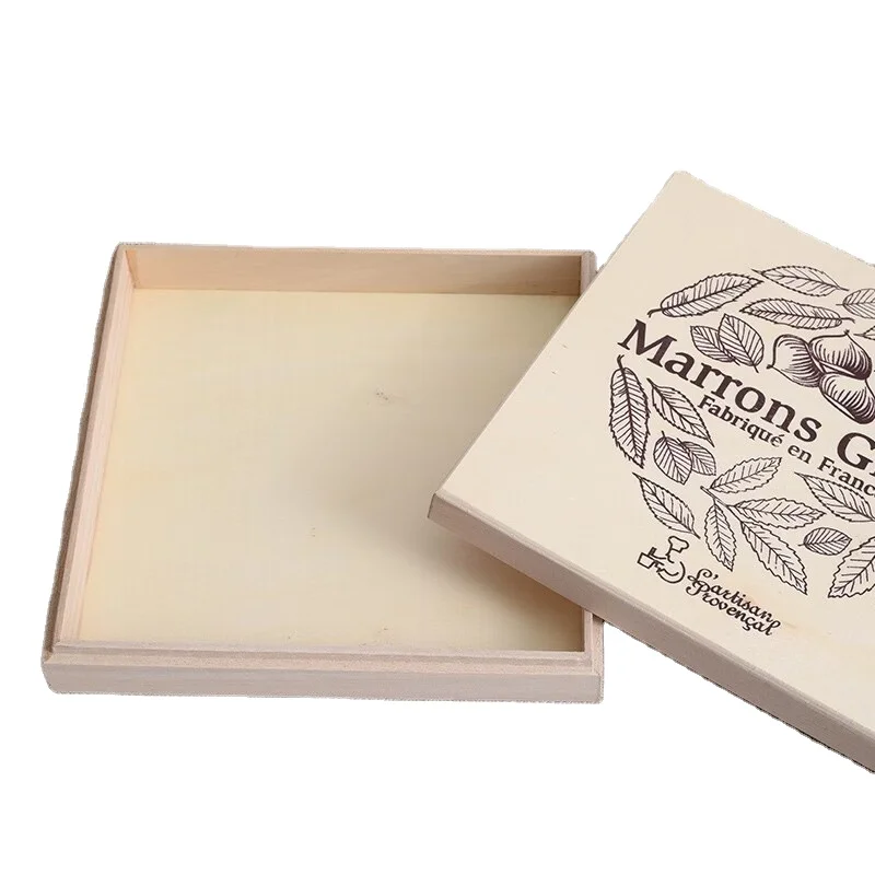 Дешевая деревянная подарочная коробка шоколада с крышкой-подарочная конфет твердой древесины-