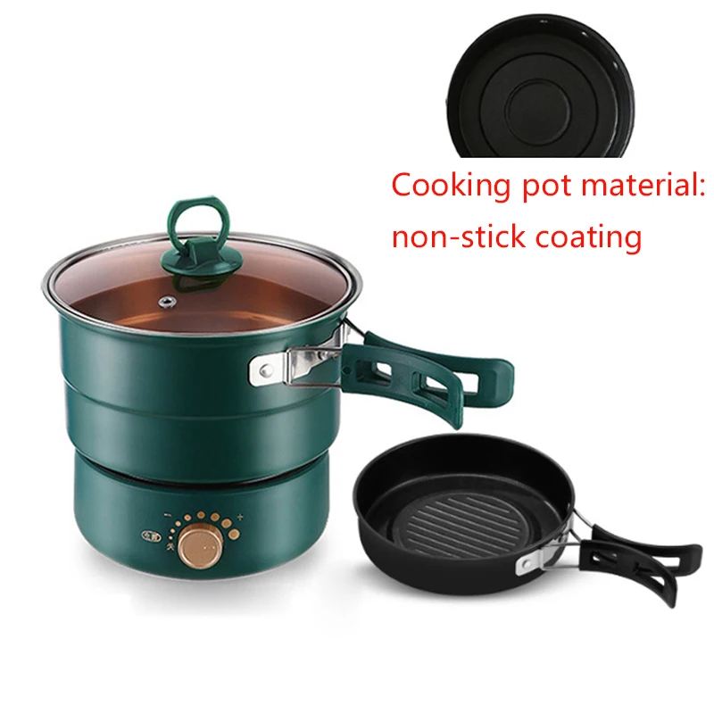 110/220V Electric Split Cooking Pot Foldable Multicooker Frying Pan Hotpot Steamer Rice Cooker Soup Maker Water Boiler Travel