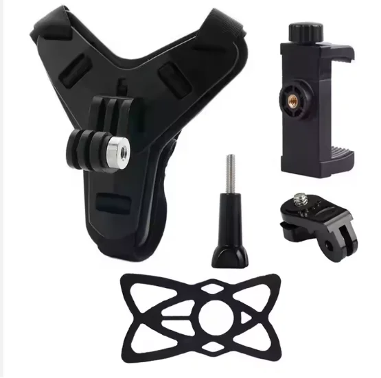 Motorcycle Helmet Mount Bracket Camera Recorder Fix Strap Full Face Chin Stand Phone Holder for 8/7/6/5 Action Camera