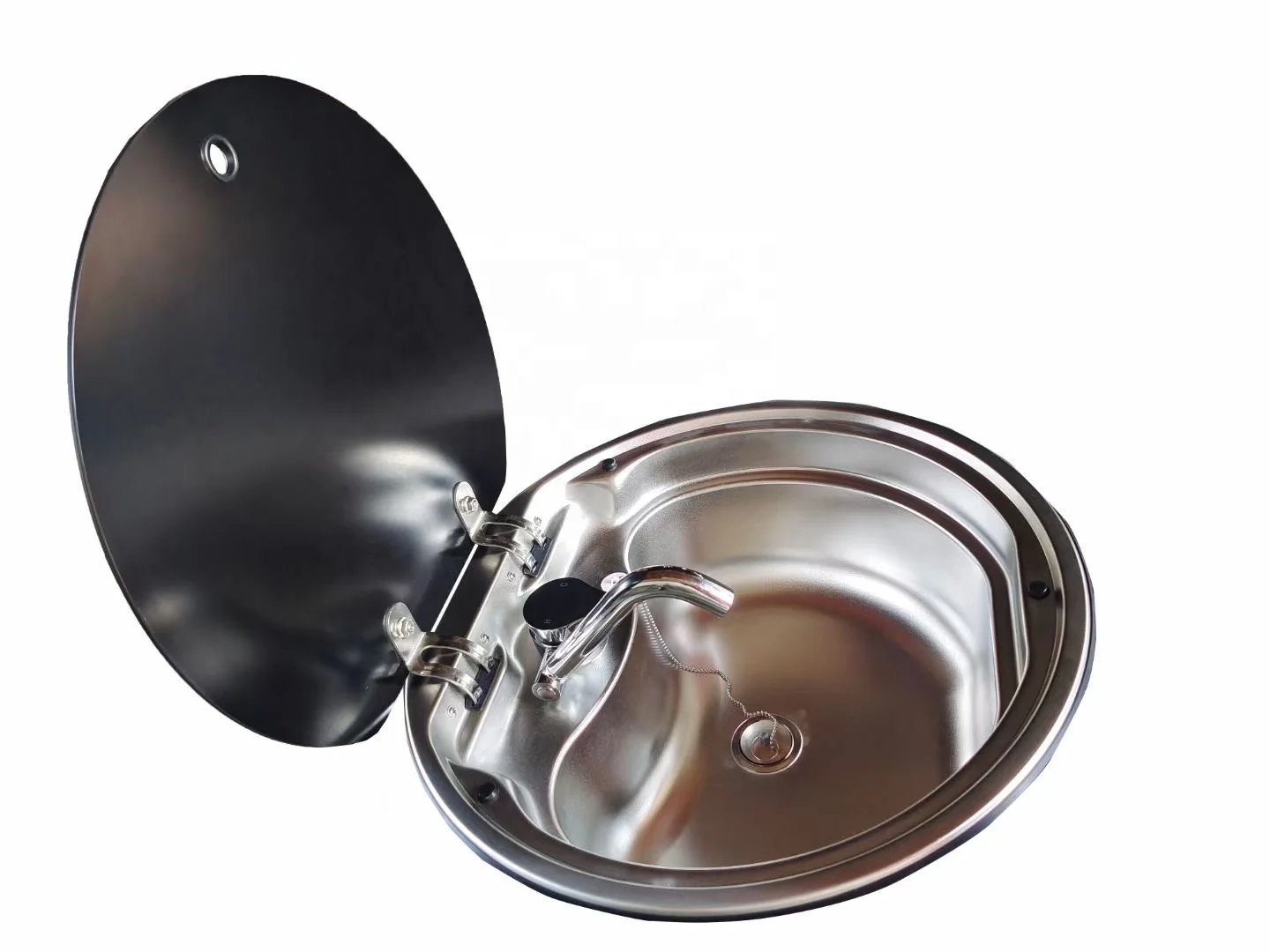 Round Camper Sink Motorhome Kitchen Accessories Stainless Steel