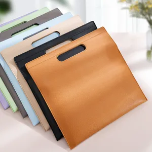 High Quality Document Receipt Contract Holder Document Bag A4 Soft PU Leather Office Meeting File Bag With Handle