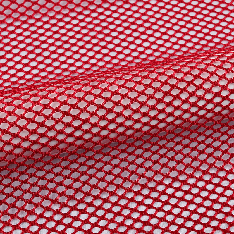 Полиэстеровая трикотажная прочная сетчатая ткань 100D с большим отверстием для глаз, для вязания детского манежа и сумок, карманная Полиэстеровая ткань для продажи
