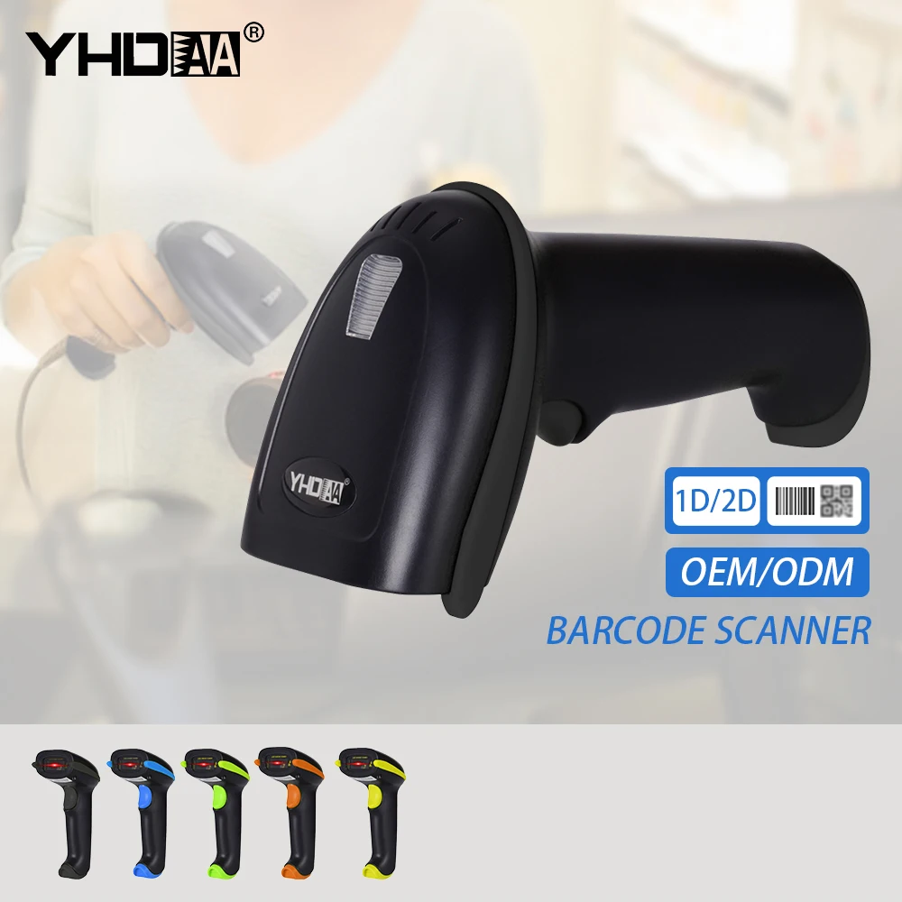 1D 2D Qr Barcode Scanner Usb Plug and Play Barcode Reader Bluetooth Wireless Scanner