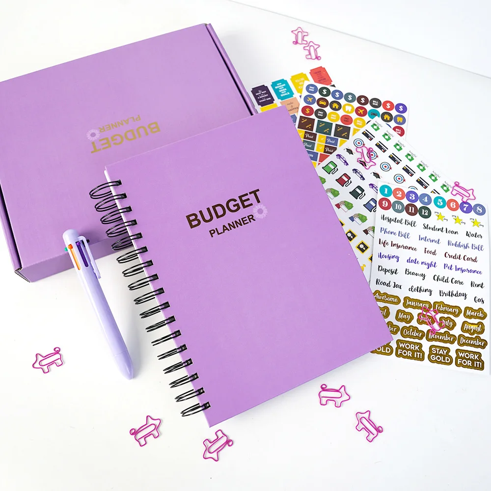 Budget Planner Spiral Book Planner Sticker Monthly Financial Planning Budget Book Set monthly finance organizer