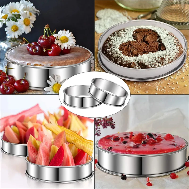 New Arrival Double Rolled Stainless Steel Tart Ring for Baking Fruit Pies Cookies and Pastries Kitchen Cake Tools