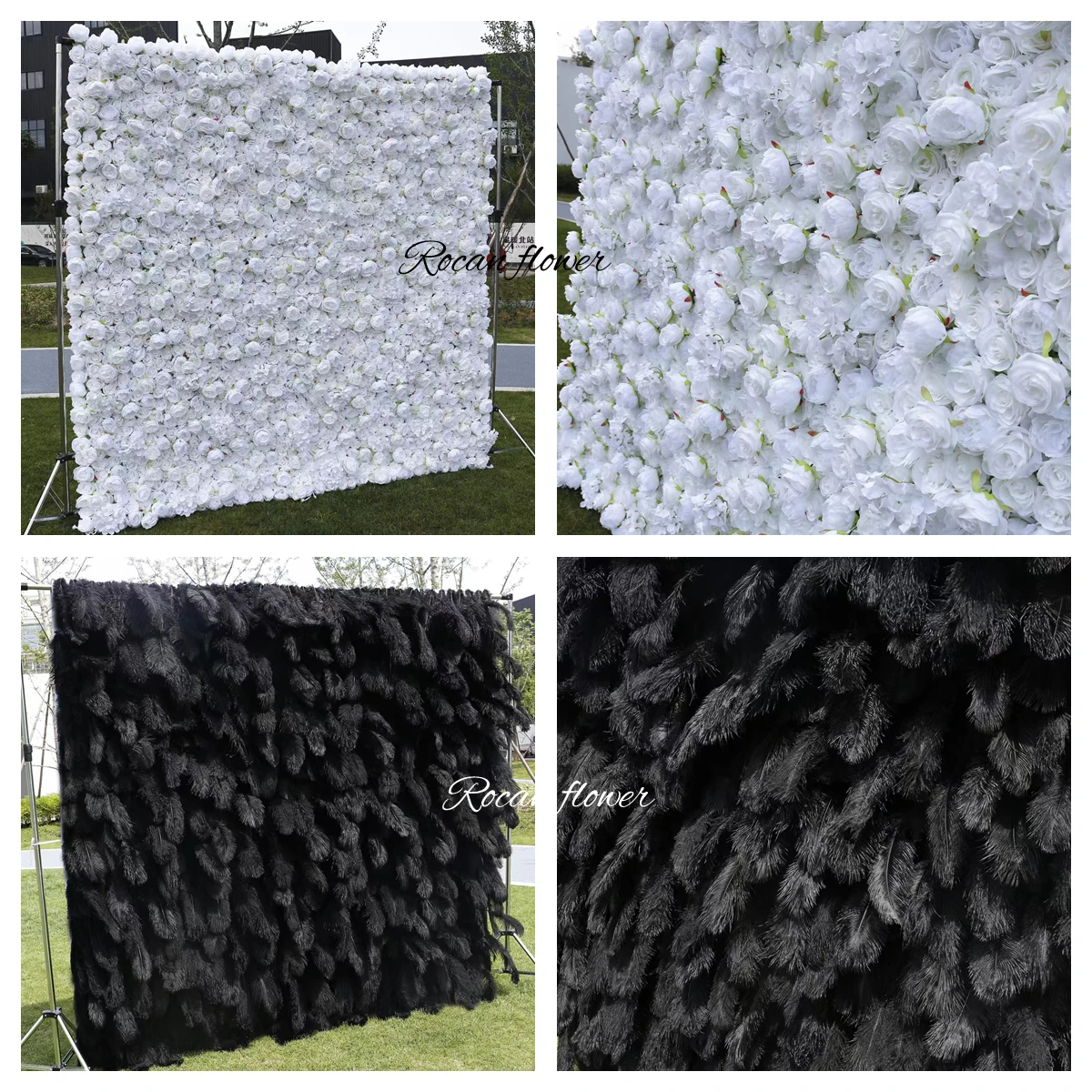 Artificial Flower Wall Panel Purple Pink White Hydrangea Rose Flower