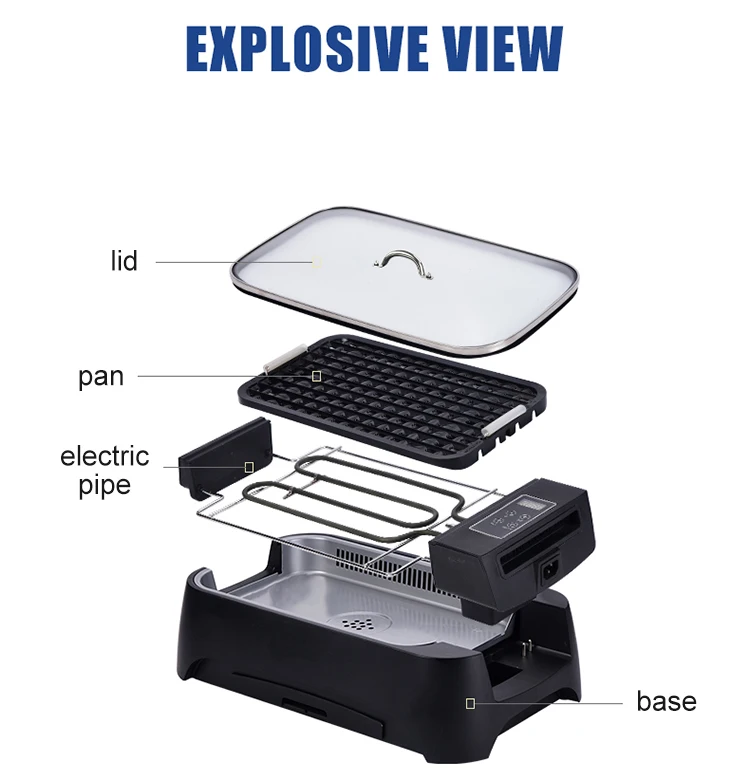 Small Electric Meat Grill Indoor Kitchen Appliance Portable Electric