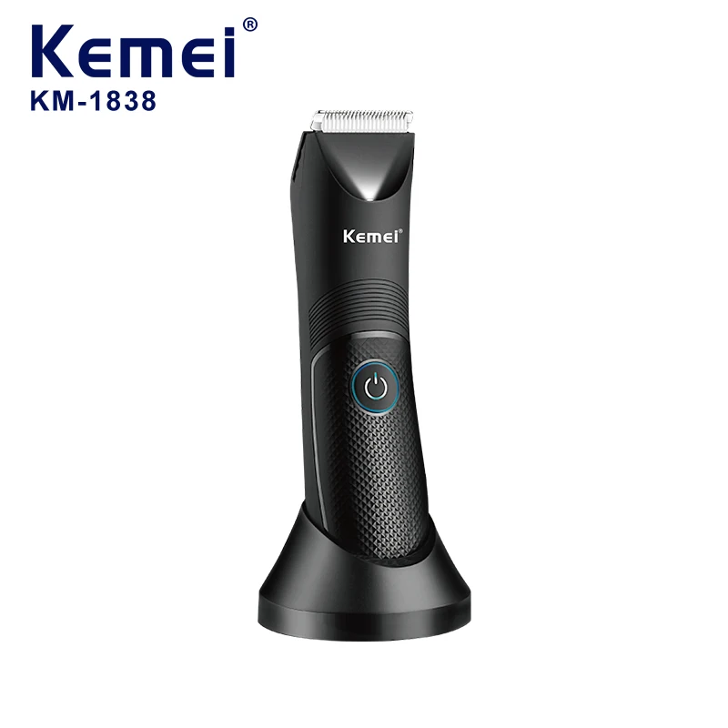 Kemei km-1838 – rasoir électrique lavable pour hommes, Base Usb, tondeuse à barbe et à l'aine, coupe de cheveux, multifonction