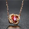 18k gold 0.4ct ruby necklace