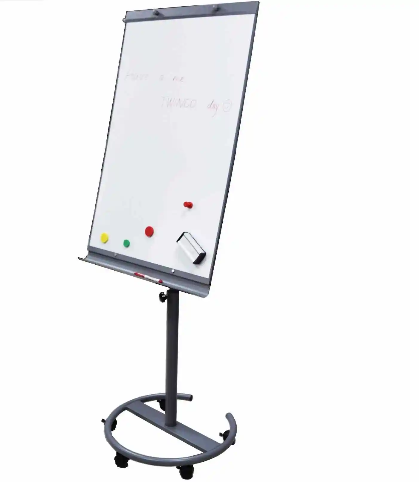 Writing Board Wheel  Teaching Office  Height Adjustable Mobile Flip Chart Dry Erase Magnet Whiteboard with Stand