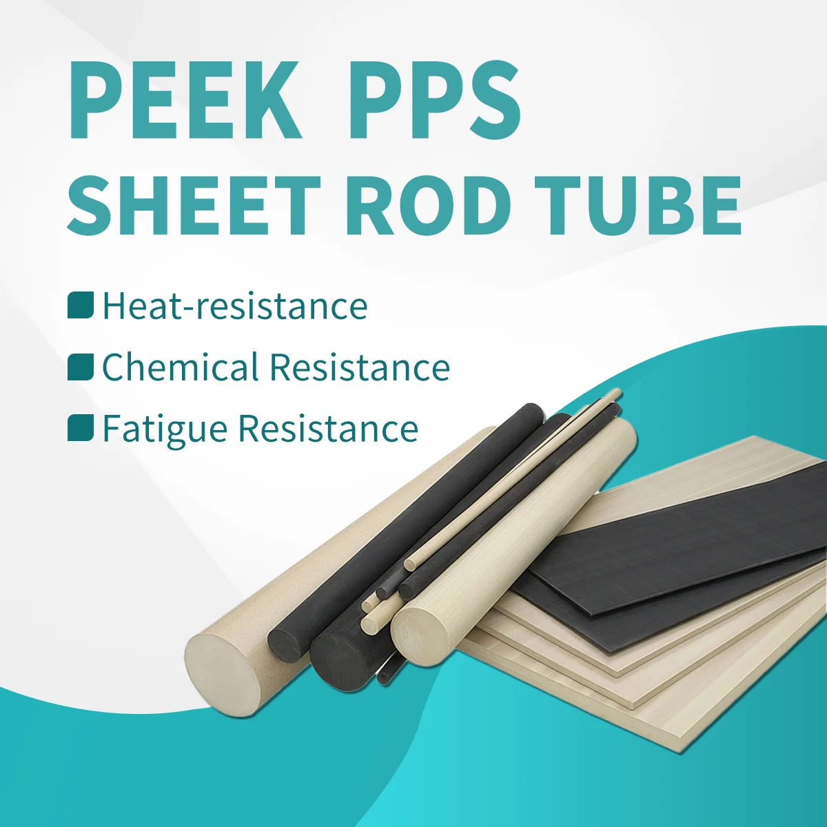 High Performance Polyetheretherketone (PEEK) CNC Machining Spare Parts Cutting Engineering Plastic PPS Stick Bar Plastic Sheets