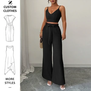 Lady wide pants set 2026 summer vest top and pants sets for women
