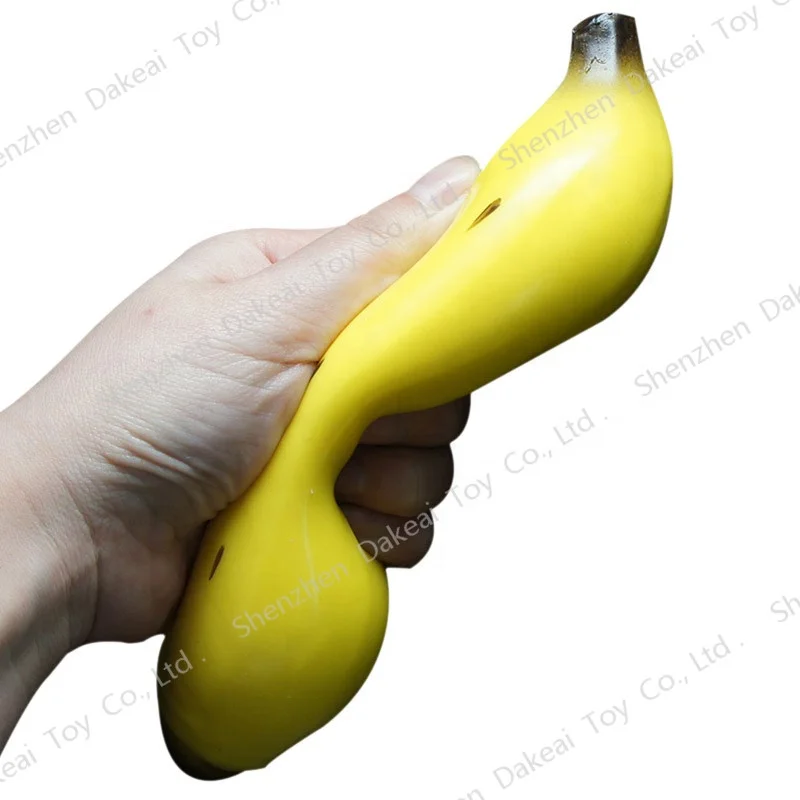 Сжимаемая игрушка-банан Jumbo, тянущаяся медленно восстанавливающая форму имитация фруктов в форме банана, мяч-антистресс, сжимаемые игрушки-бананы