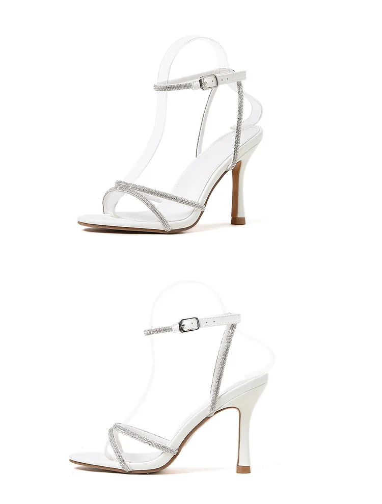 Summer Fluorescent Color Pointed Toe Stiletto Sandals