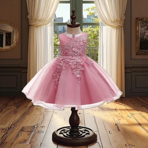 Children's Dresses Wedding Princess Dresses Girls Mesh Fluffy Festival Costumes Birthday Party Flower Clothes for Kids