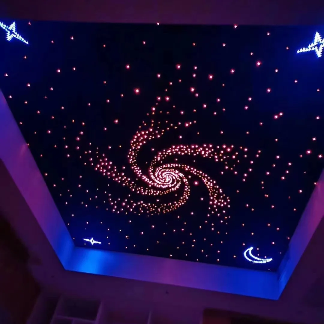 キラキラ光る光ファイバーRGB LED天井ライトバー、KTVルーム、自宅、車