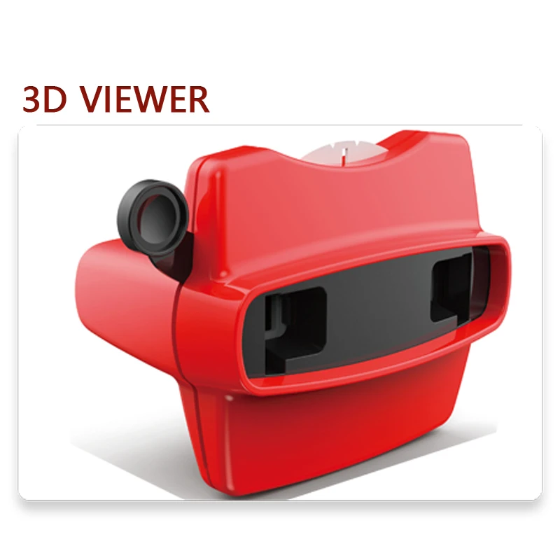 QS View Master Animal Picture Silicone Mini Stereo Viewer Machine Film Reels 3D Kinetoscope Viewing Camera Toys