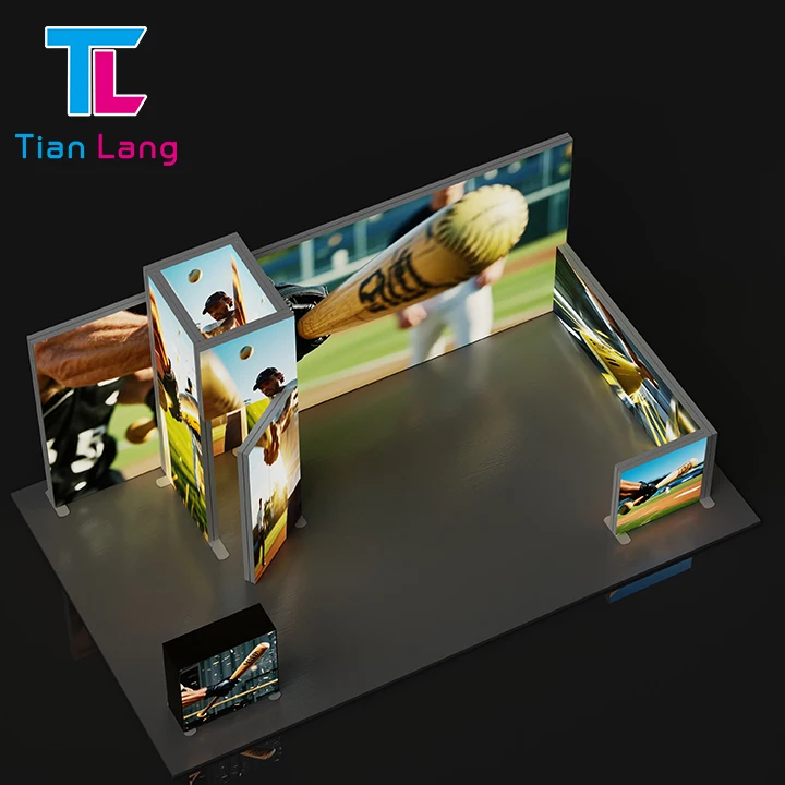 Advertising Outdoor Light Box Tradeshow Booth 3*3m Customized SEG Fabric Light Box Booth Exhibition