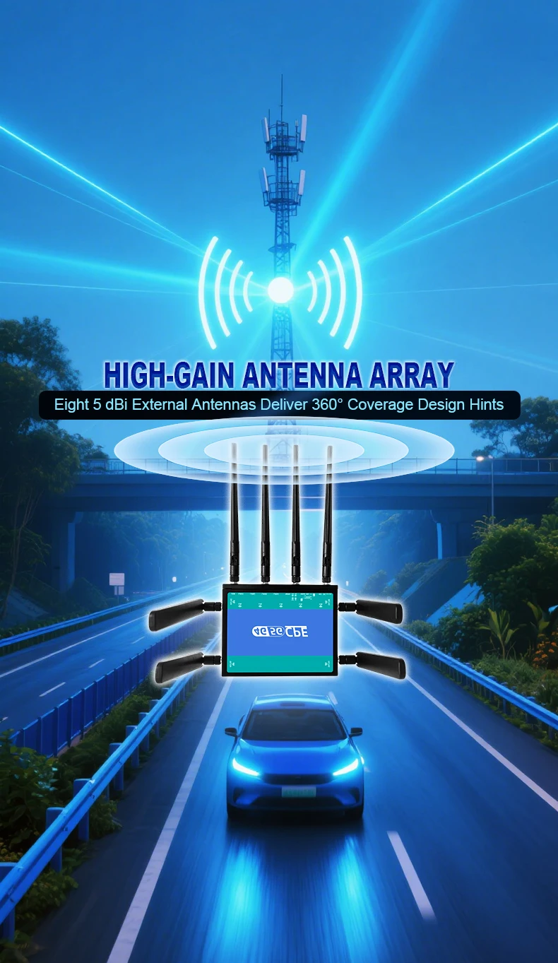 12v Vehicle Router 5G NR Dual Frequency Router with Sim Card Slot High Speed Openwrt ...