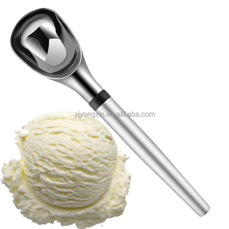 Professional Ice Cream Scoop Heavy Duty Stainless Steel Ice cream Scooper  With Non-Slip Grip Ice-Cream Spade Dishwasher Safe - AliExpress