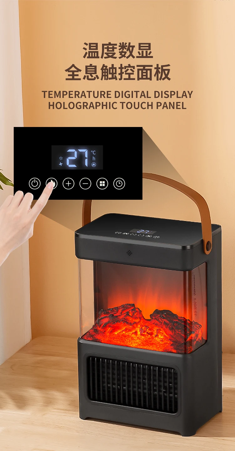 Fireplace Electric Heater Flame Warm Blower Fan Portable Desktop Household Home Heating Stove Radiator Flame Warmer Machine