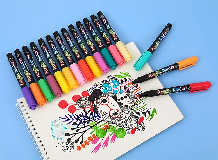 Acrylic Paint Brush Markers 60 Colors Acrylic Paint Pens For Rock,Glass Painting,Ceramic,Wood