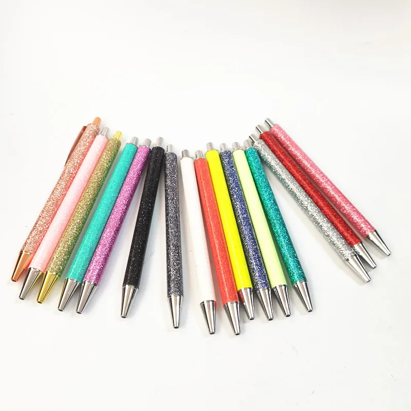 PU Bling Glitter Wrap Ballpoint Resin Epoxy Click Pen