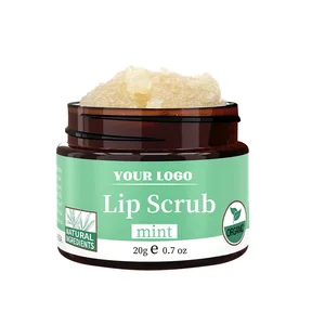 Organic Vegan Lip Scrub Cooling Mint for Gentle Exfoliation Moisturizer Soothing Effects All Skin Types Men Women