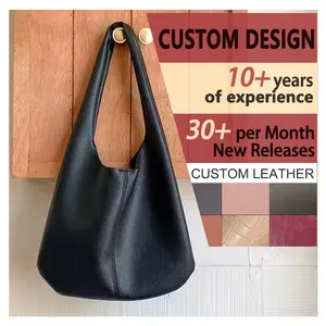 Custom Soft PU Leather Large Shoulder Bags Women logo Plain Ladies Fashion Handbags Casual Big Hand Bag Ladies Sling Bag