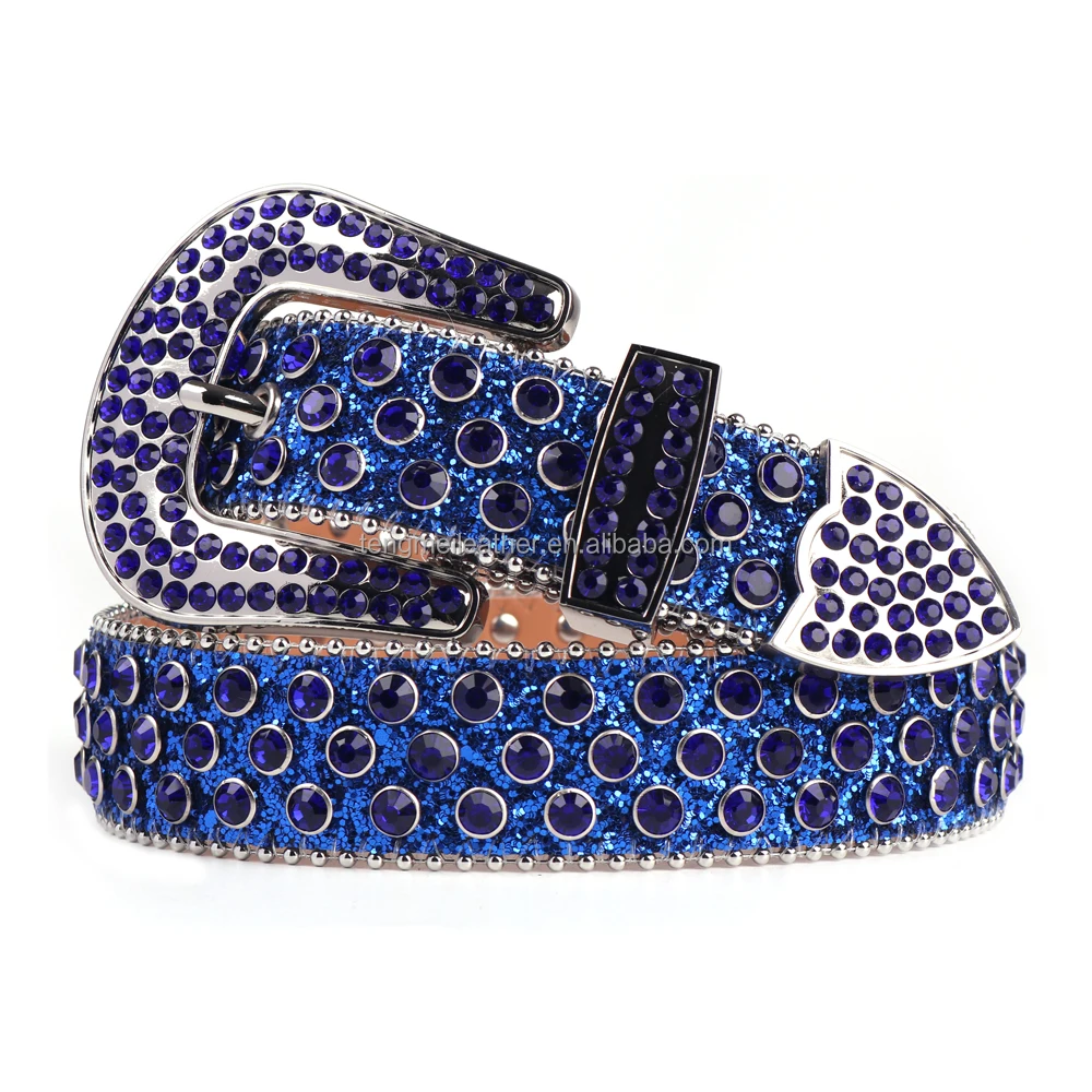 Royal blue Millenium crocodile belt - Luxury custom-made belts