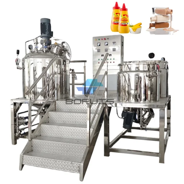 Industrial Vacuum Homogenizer Emulsifier Mayonnaise Ketchup Salad Making Machine Vacuum Emulsifying Mixer Machine for Mayonaise