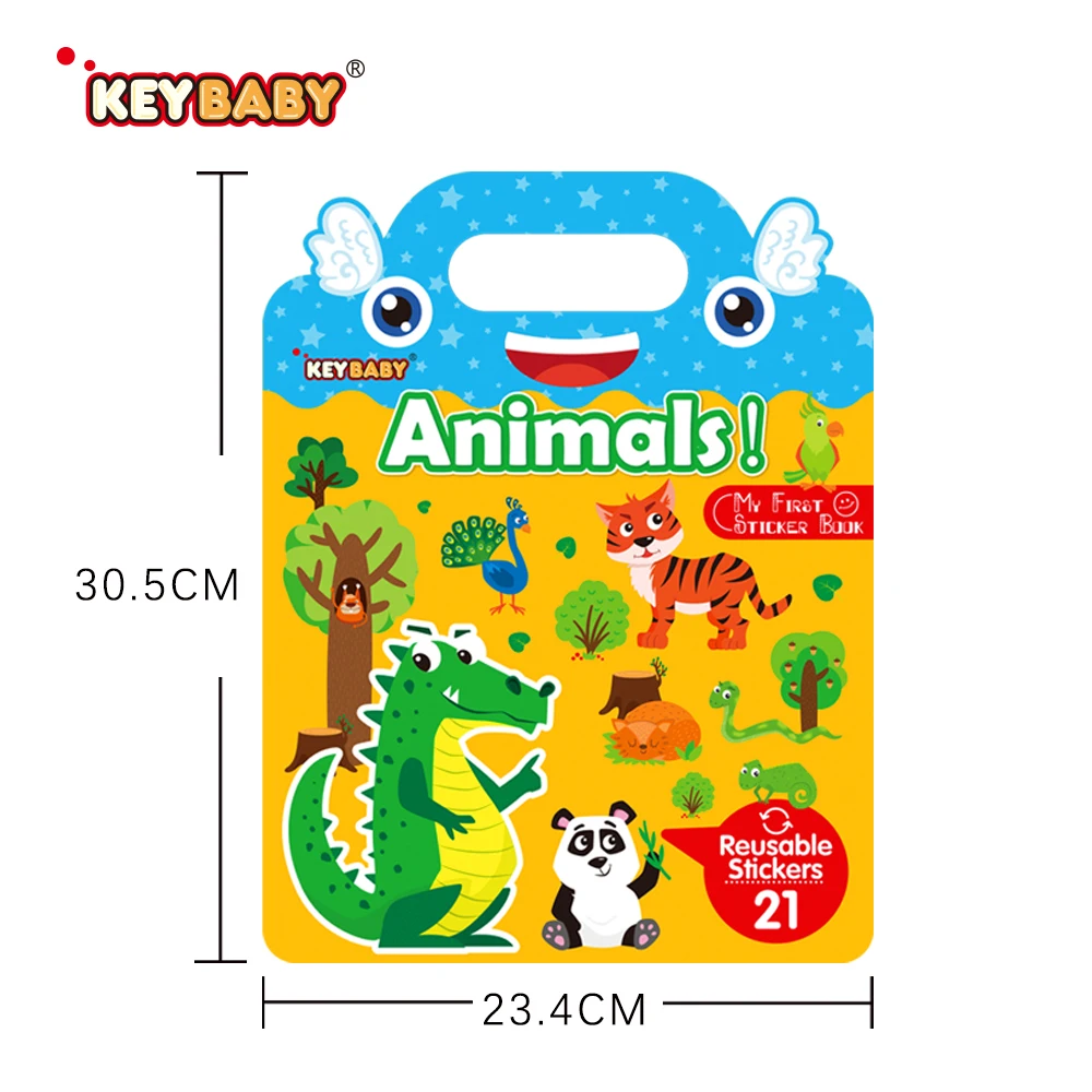 Keybaby waterproof reusable toy silicone stickers preschool educational jelly sticker book activity play set for kids manufacture