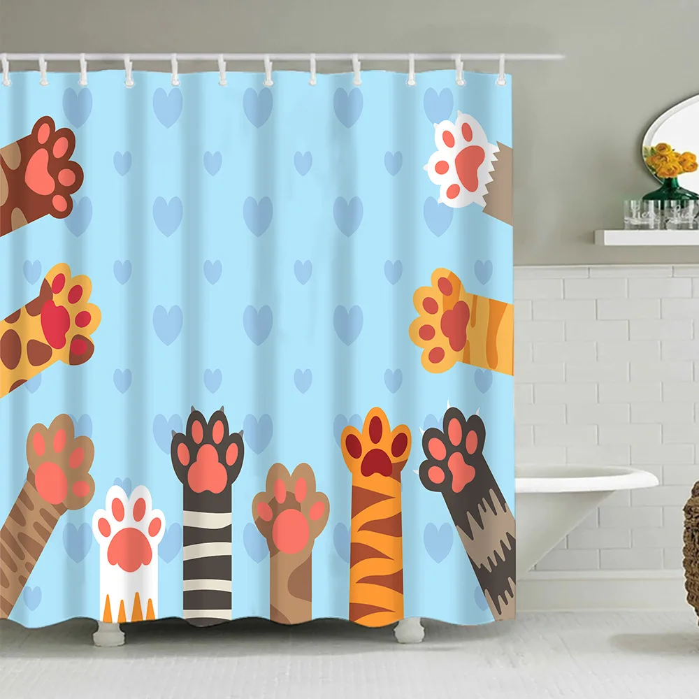 Wholesale Cat Claw Print Modern Shower Curtain,Waterproof Bathroom