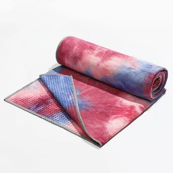 Custom Hot yoga towel soft tie dye mat yoga towel non slip super sweat absorbent  microfiber yoga mat  towel