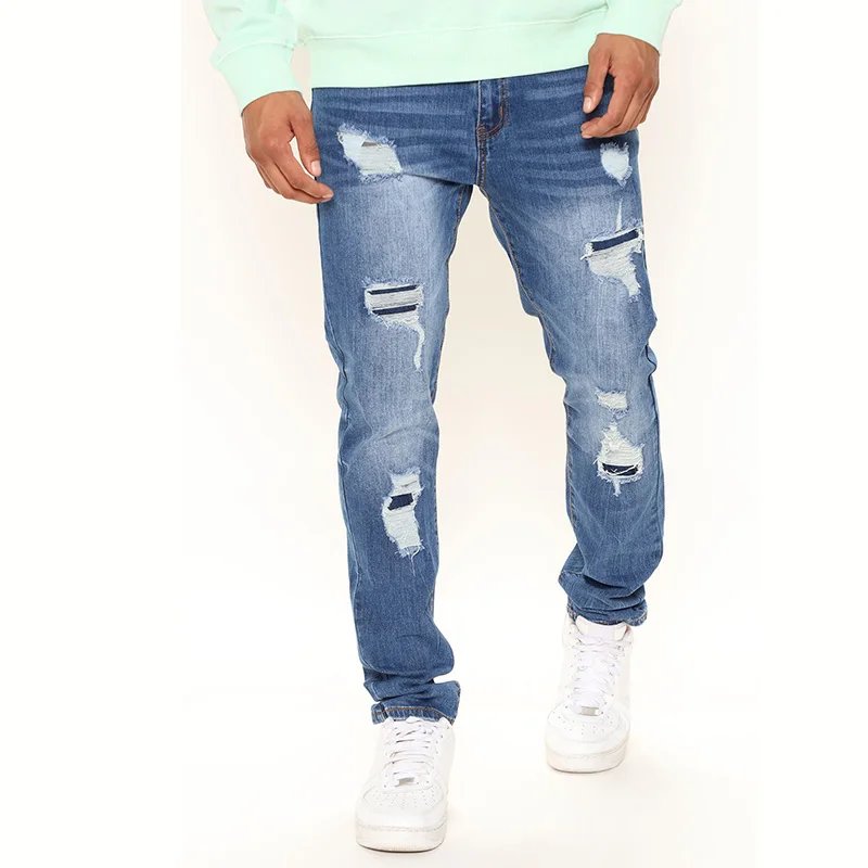 Salati Custom Men'sHeavyweight Denim Shorts Rhinestones Crystal Jorts Vintage Zipper FlyCotton OEM Service Woven Mid gallery 6