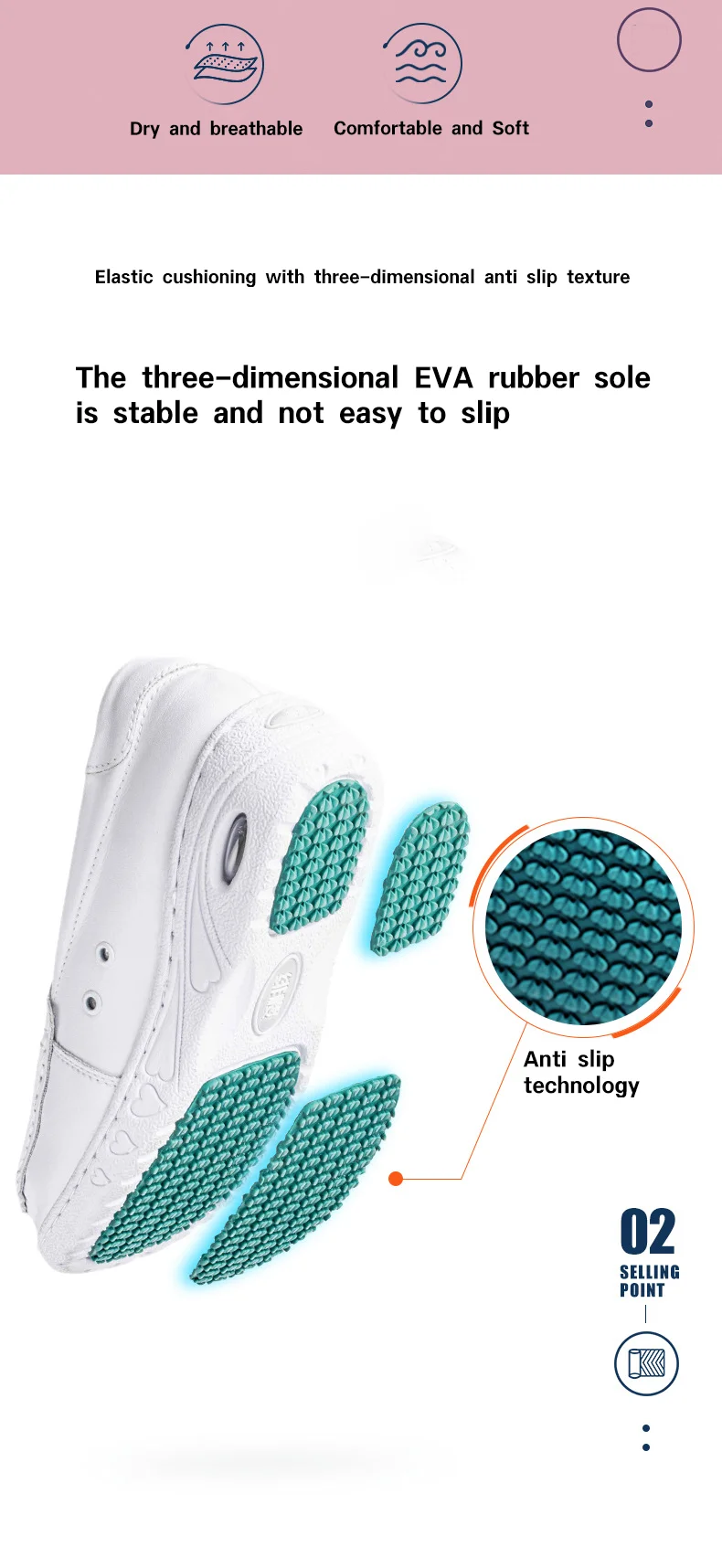 Comfortable and Breathable White Leather Shoes for Hospital Nurses Fashionable Accessory