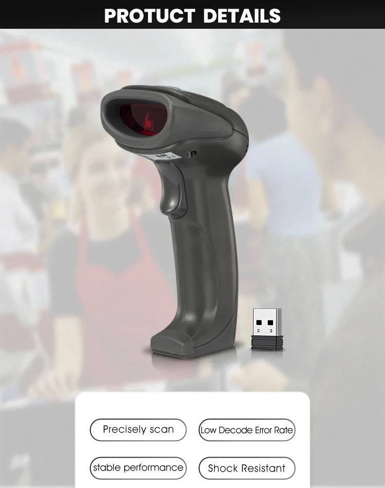Syble XB 5066R Barcode Scanner 1D Wireless Bar Code  Scanner