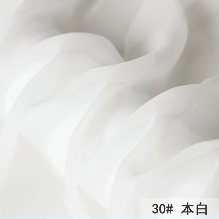 Silk Chiffon Fabric - White