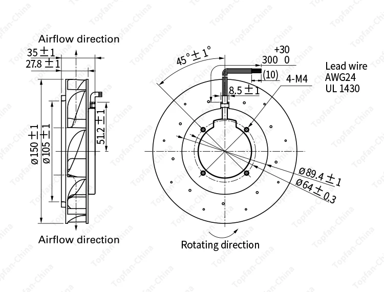 Blower, 150mm, 12v, 24v, 48v - detail 6