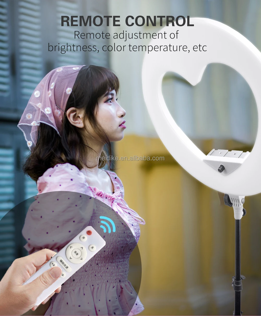 NEW! 18 inch heart Ring Light with Remote Control and Stand Holder carry bags Makeup LED Ring Lights kits 96W 18inch