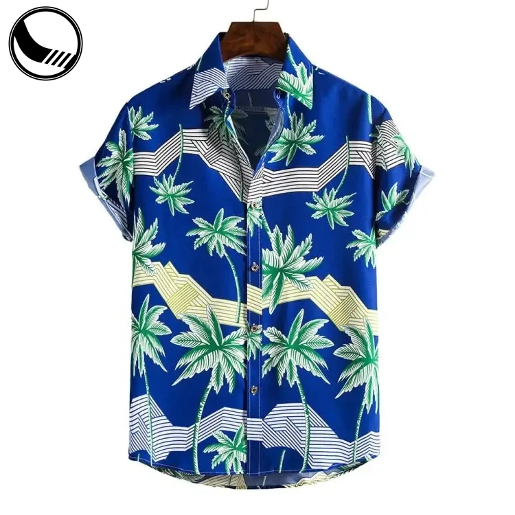 Silk Hawaiian Casual Shirt Beach Summer Shirts Men Golf  Button up Custom Printed Hawaiian Shirt details