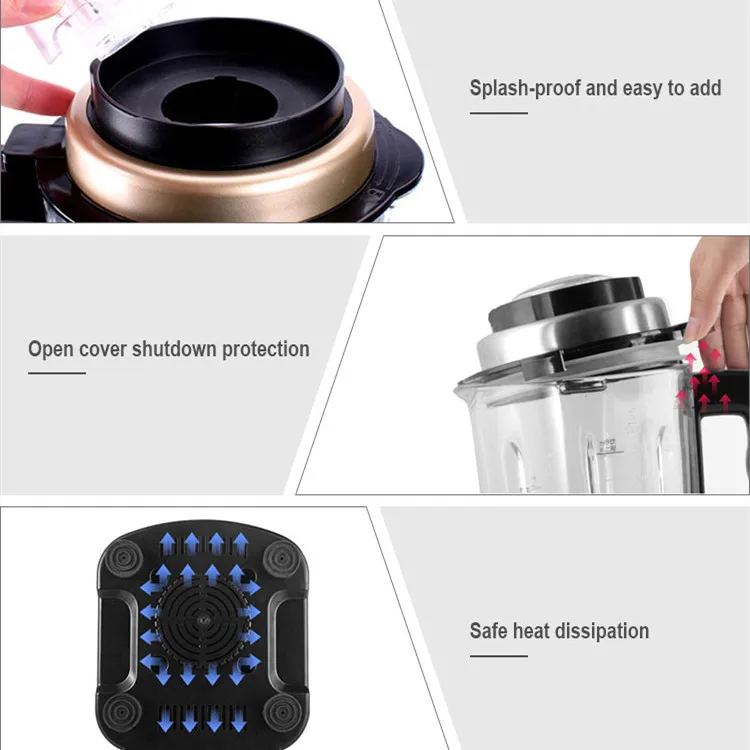 Geming Heavy-Duty Manual Portable Blender Home Outdoor-Applicable Juicer with Copper Motor Heater for Industry Fresh Beverages