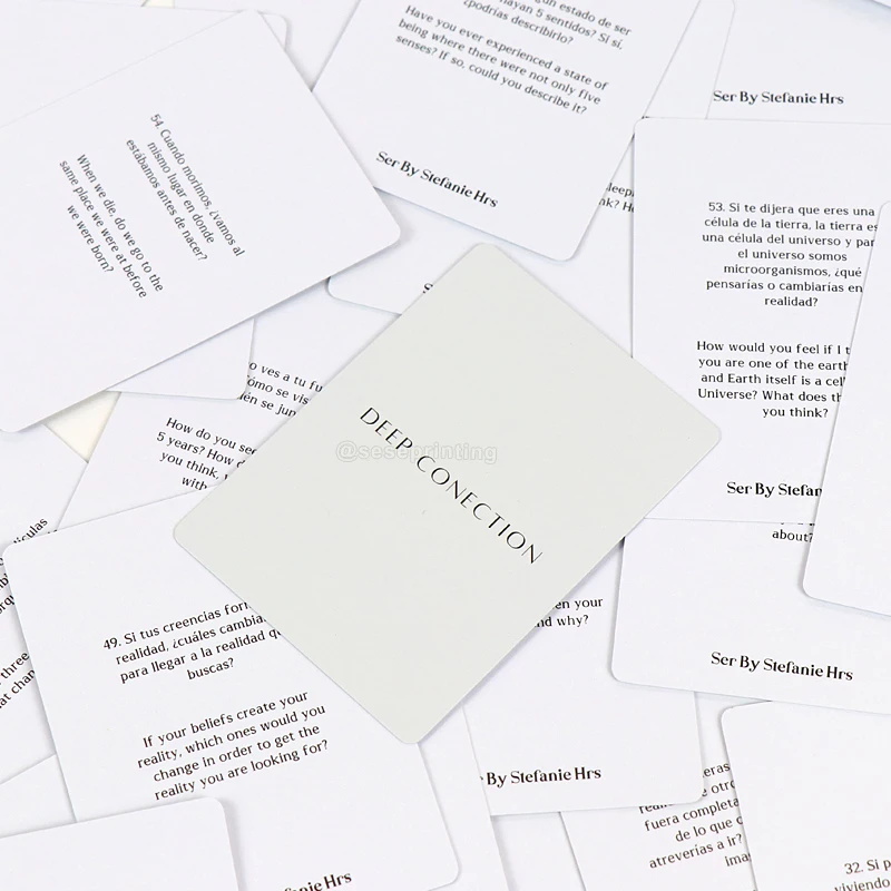 Full Color Deep Connection Affirmation Card Deck Printing Custom Your Own Design Custom Card Game with Box