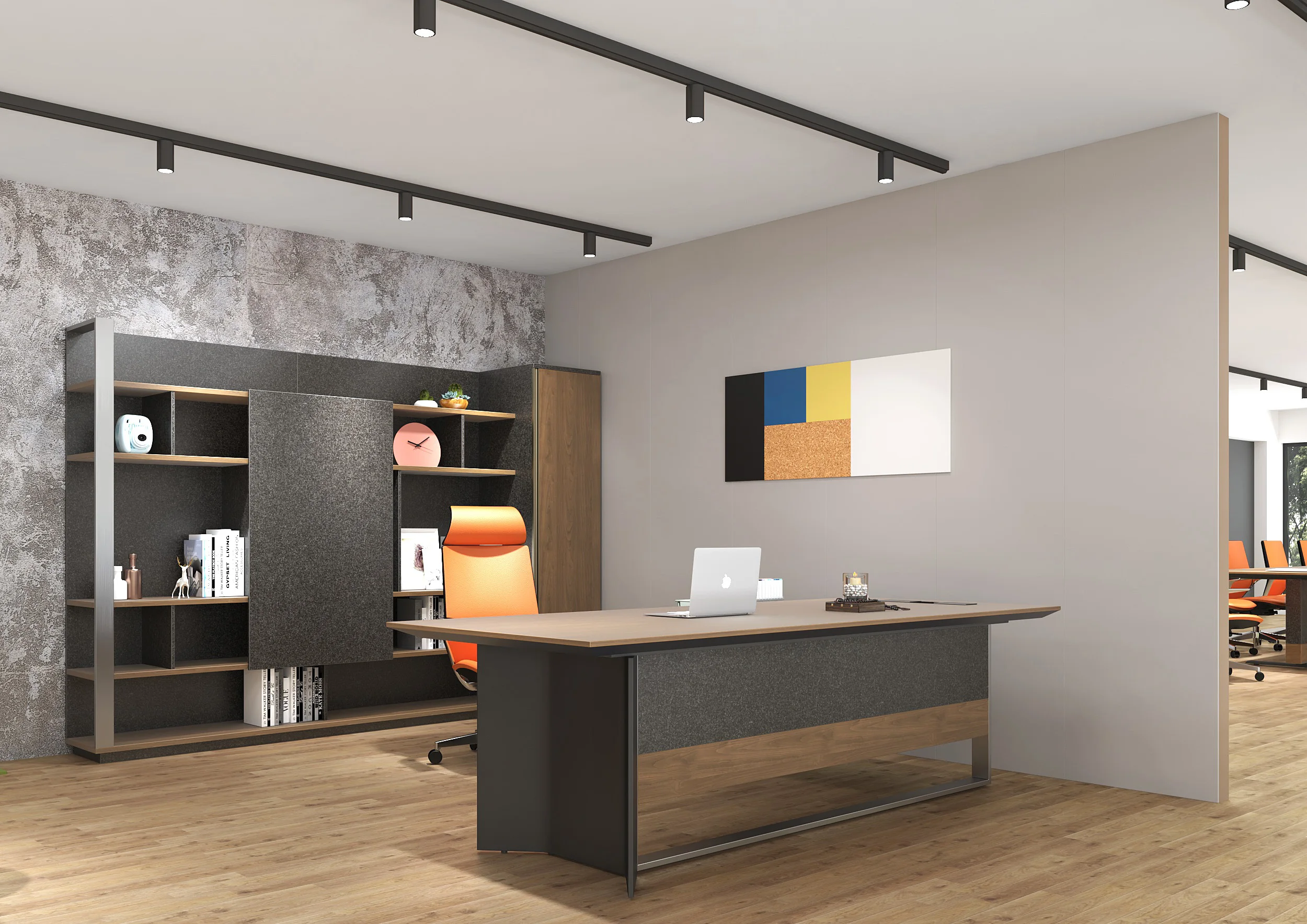 Sunshine Luxury L-Shaped Modern Wooden Office Desk CEO Executive Furniture