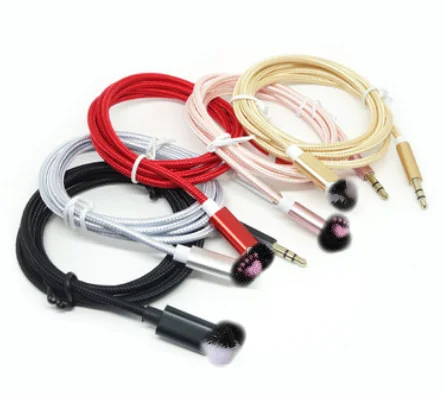 Индивидуальный аудиокабель 3 5 мм Плетеный автомобильный Aux разъем «штырь-штырь» для автомобиля Кабель-адаптер aux