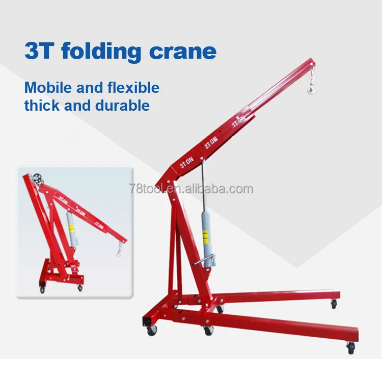Hydraulic Folding Engine Crane,3 Ton Engine Hoist,Folding Shop Crane
