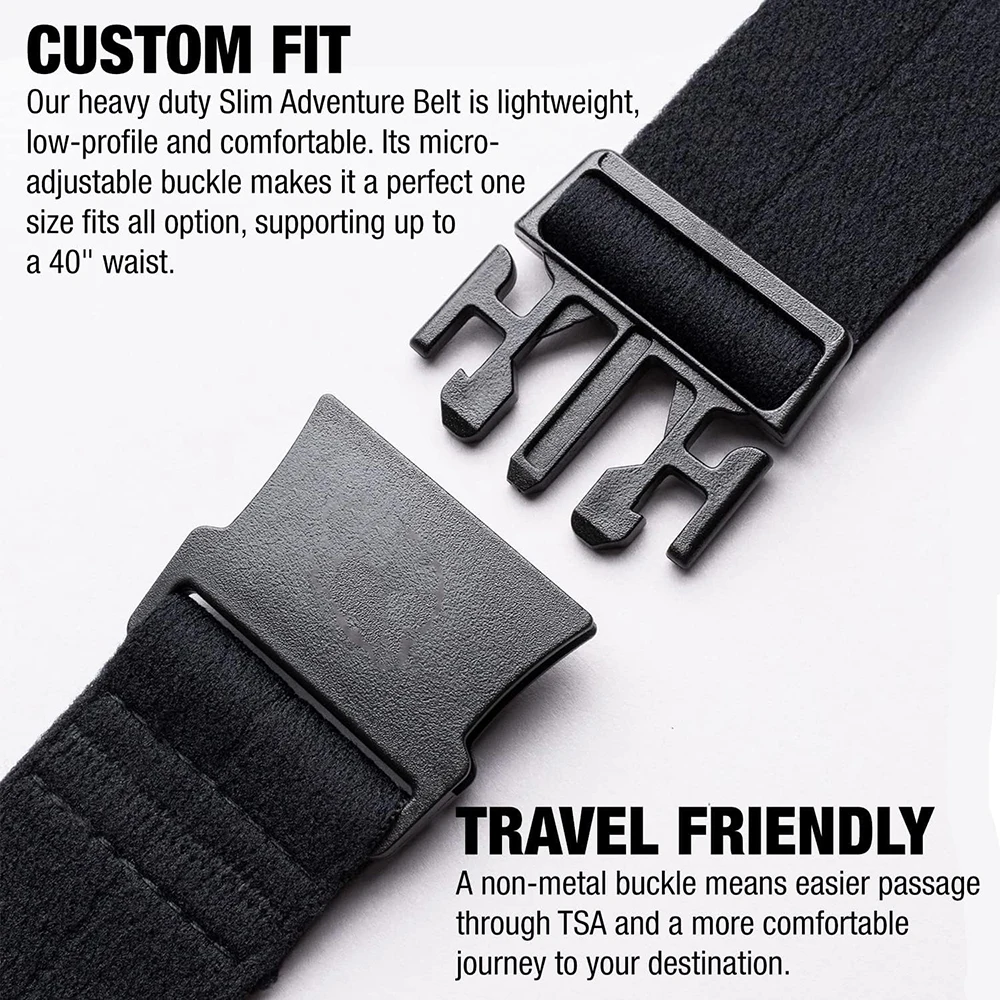 Wholesale Wear-resistant Unisex Tactical Belt Durable Narrow Width Elastic Stretch Webbing Micro Adjust Buckle